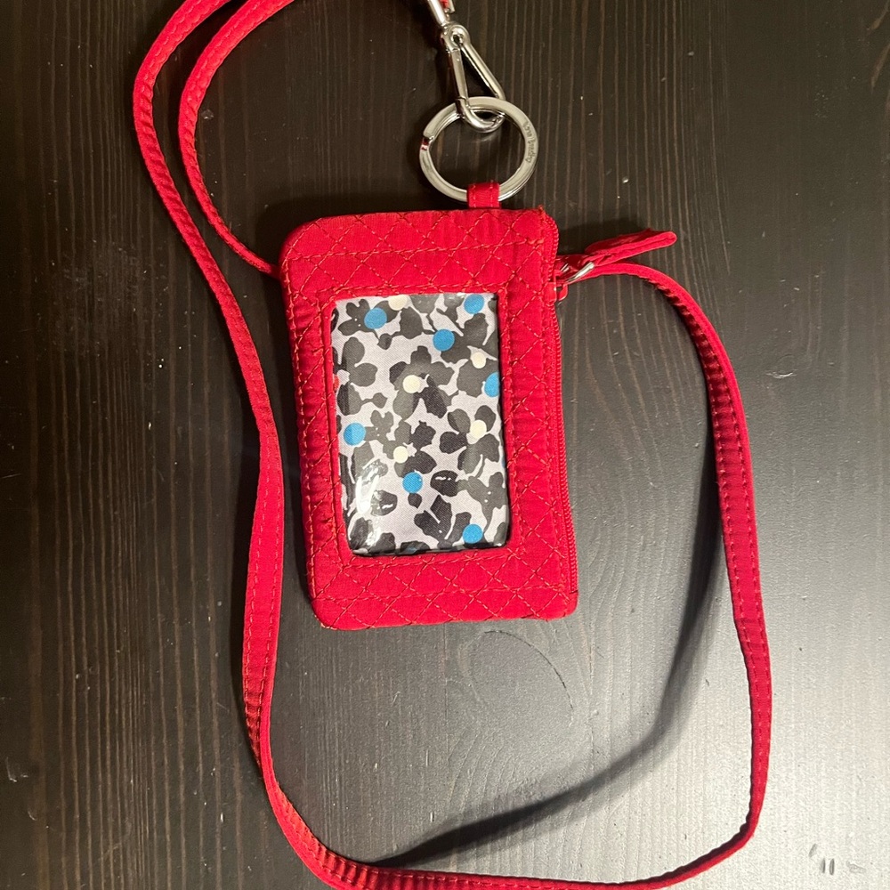 Red Quilted Phone Pouch with Lanyard